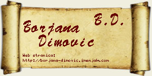 Borjana Dimović vizit kartica